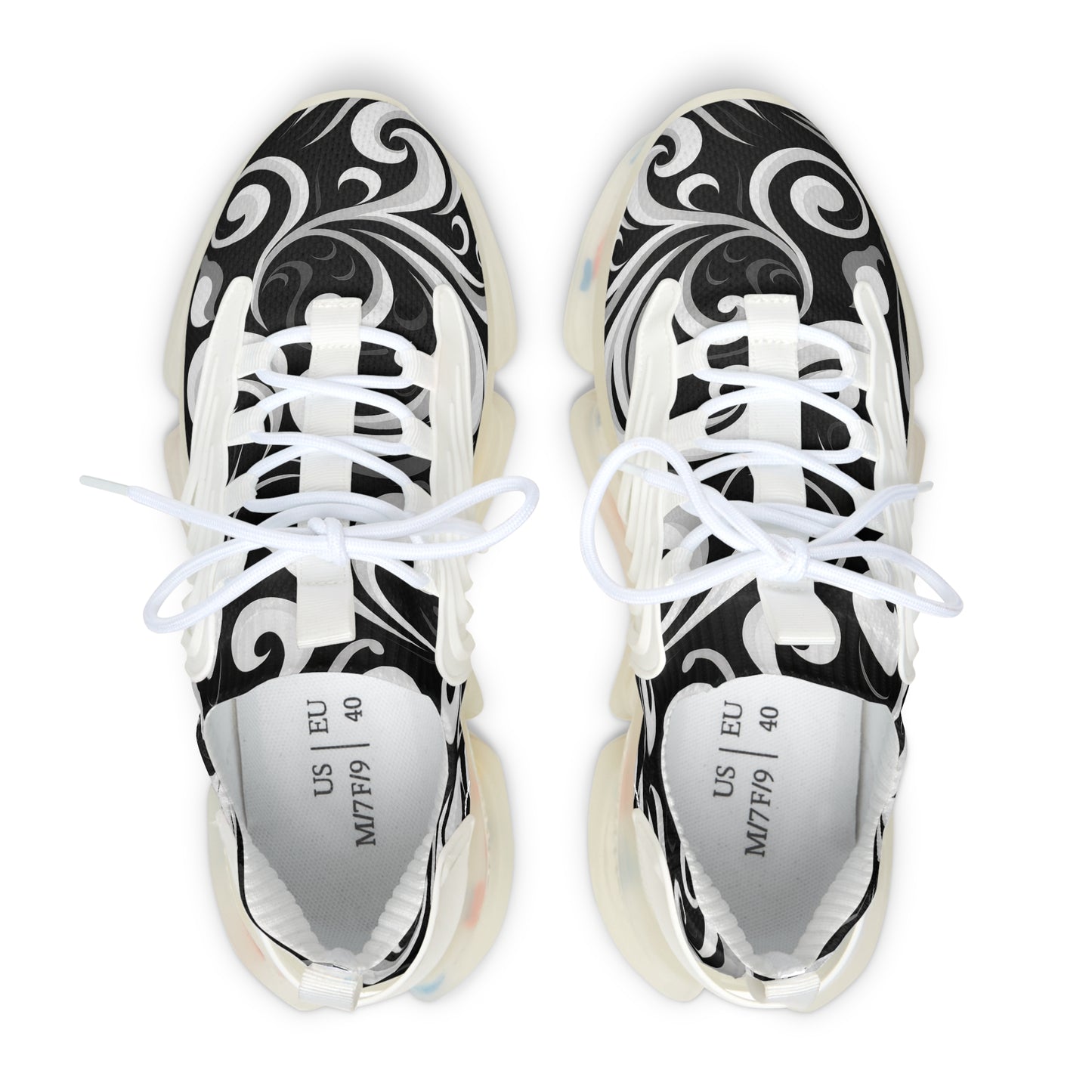 Encore  Black and White Women's Mesh Sneakers Pro