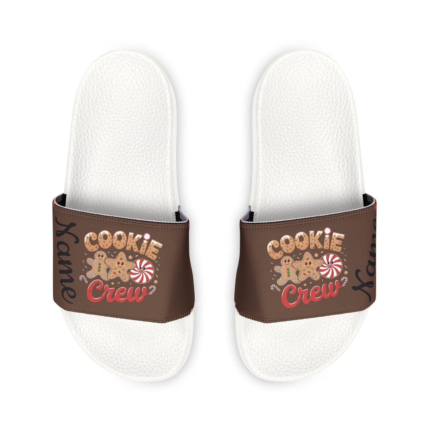 Customized Cookie Crew Girls Boys Teens Family Group Christmas Crew Sandals Pro