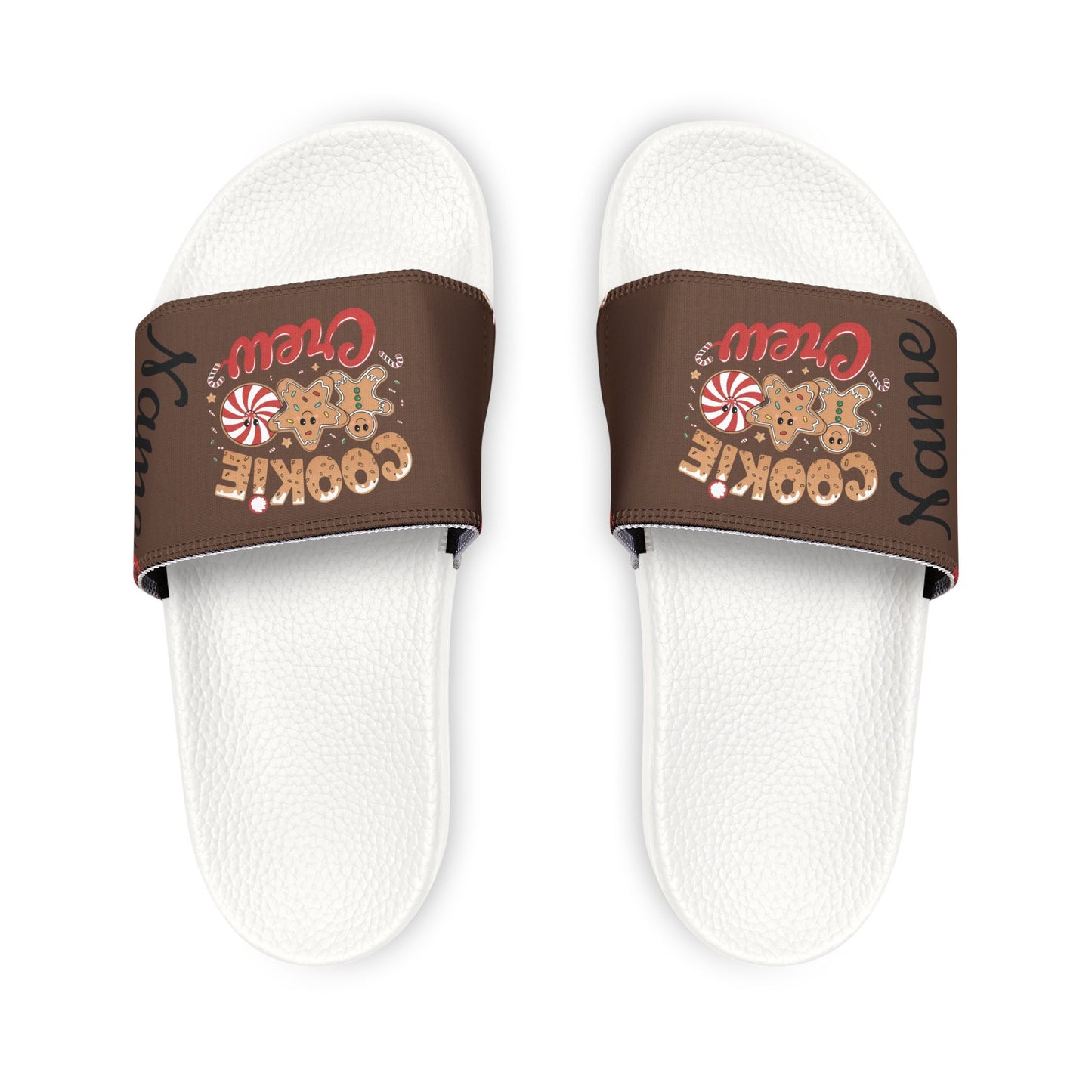 Customized Cookie Crew Girls Boys Teens Family Group Christmas Crew Sandals Pro