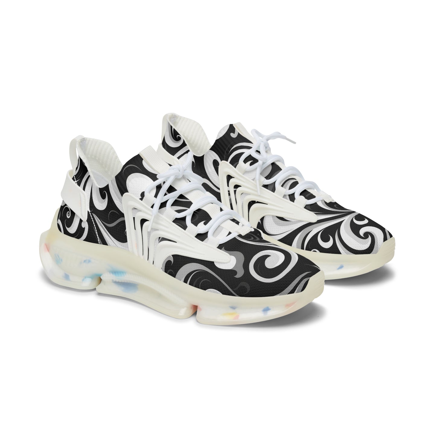 Encore  Black and White Women's Mesh Sneakers Pro